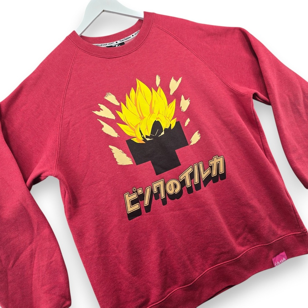 Pink Dolphin x Dragon Ball Z inspired Super Saiyan Goku Sweatshirt Mens L RARE